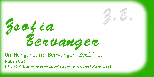 zsofia bervanger business card